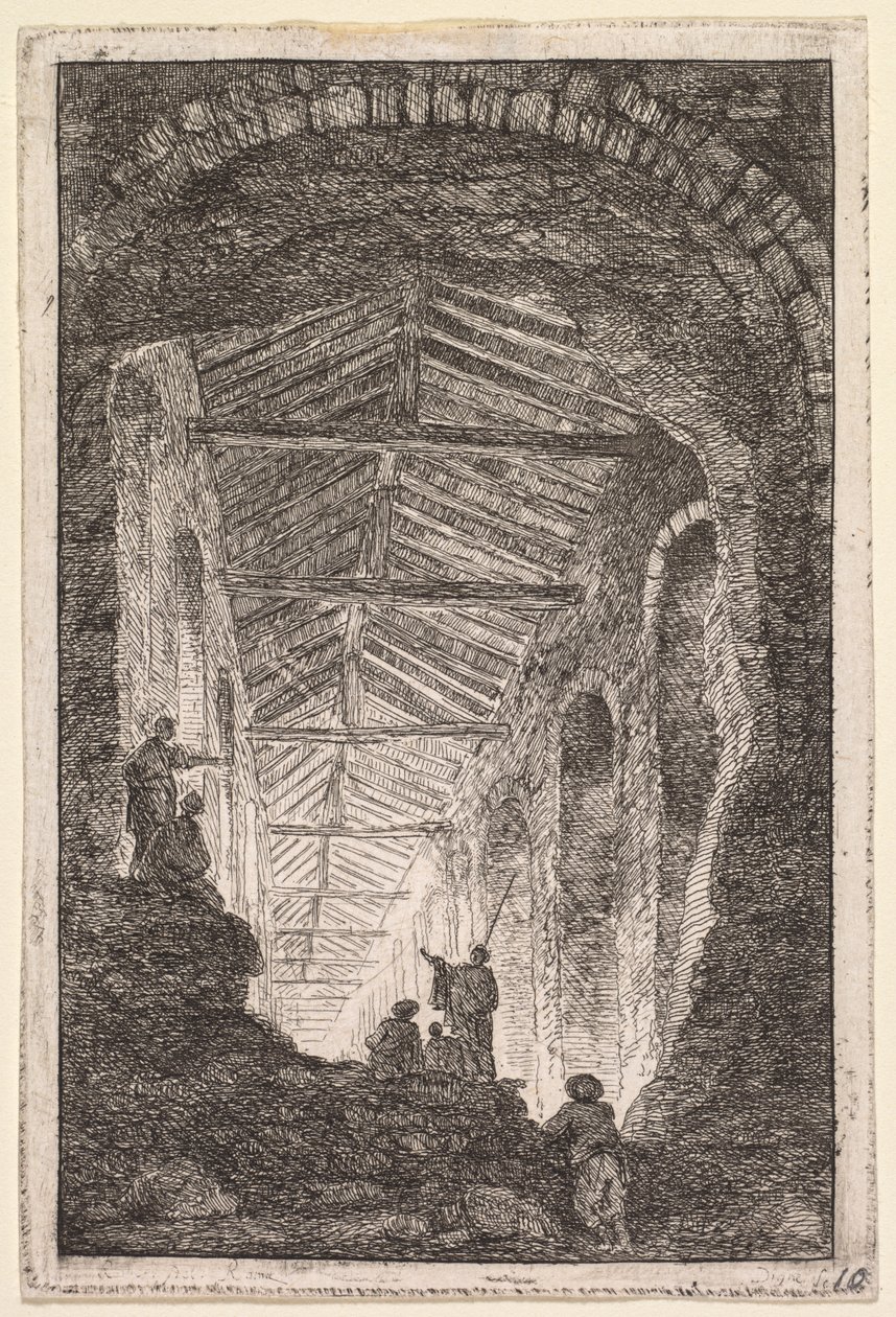 Aftener i Rom: Det antikke galleri, 1763-1764. af Hubert Robert