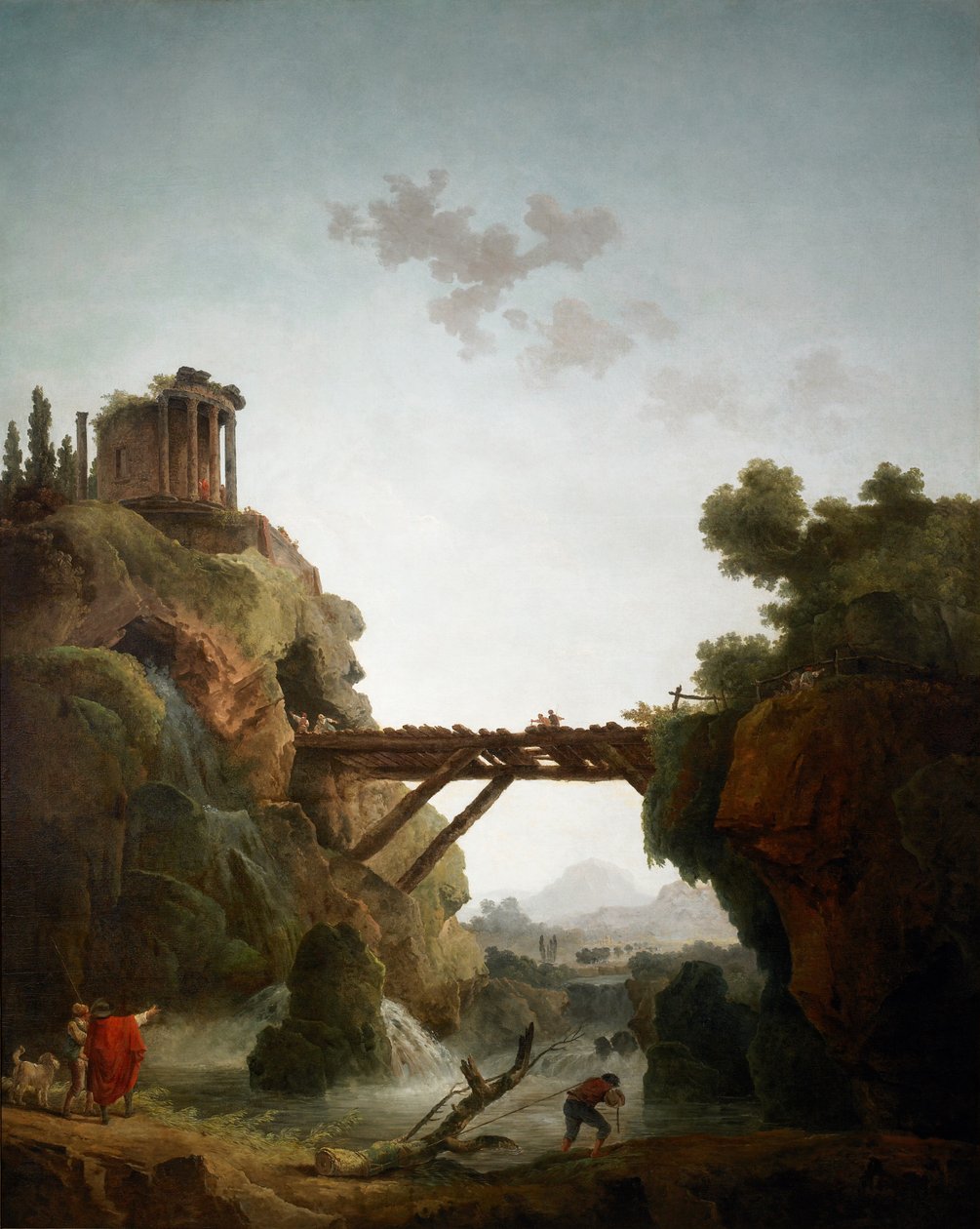 Fantastisk udsigt over Tivoli af Hubert Robert