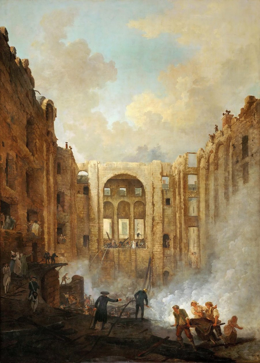Brand i Operahuset i Palais-Royal i 1781 af Hubert Robert