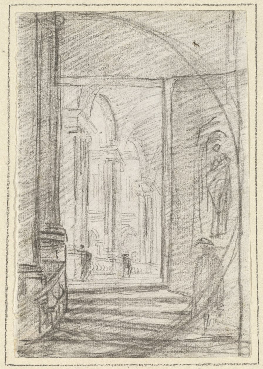 Interiør af et romersk palads af Hubert Robert