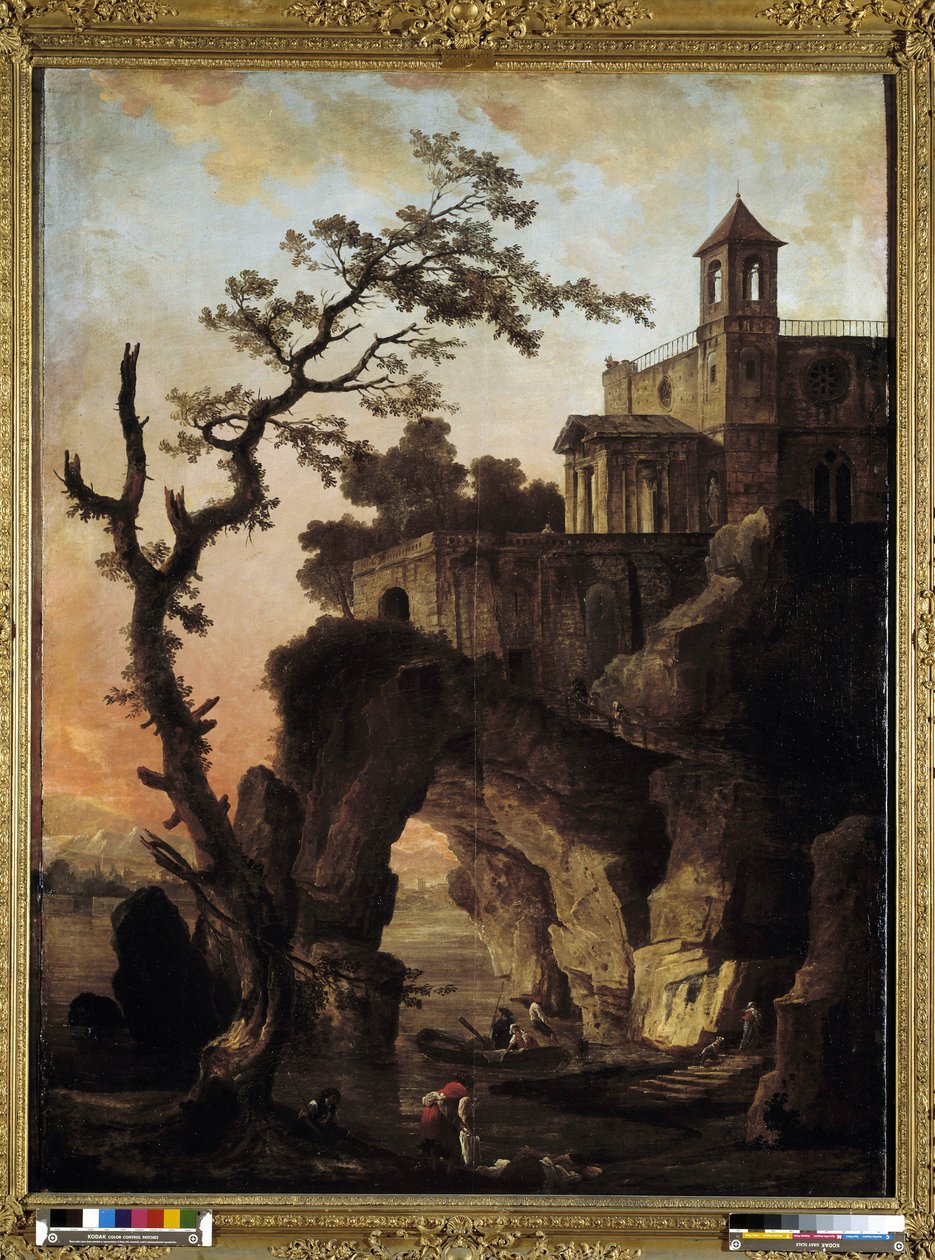 Fantasy landskab af Hubert Robert