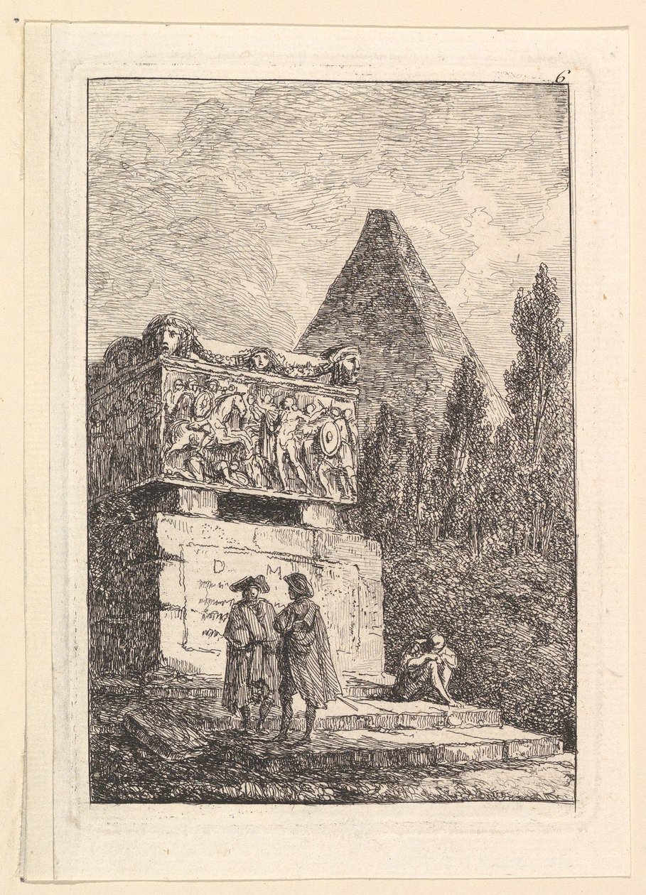 Sarkofagen.n.d. af Hubert Robert