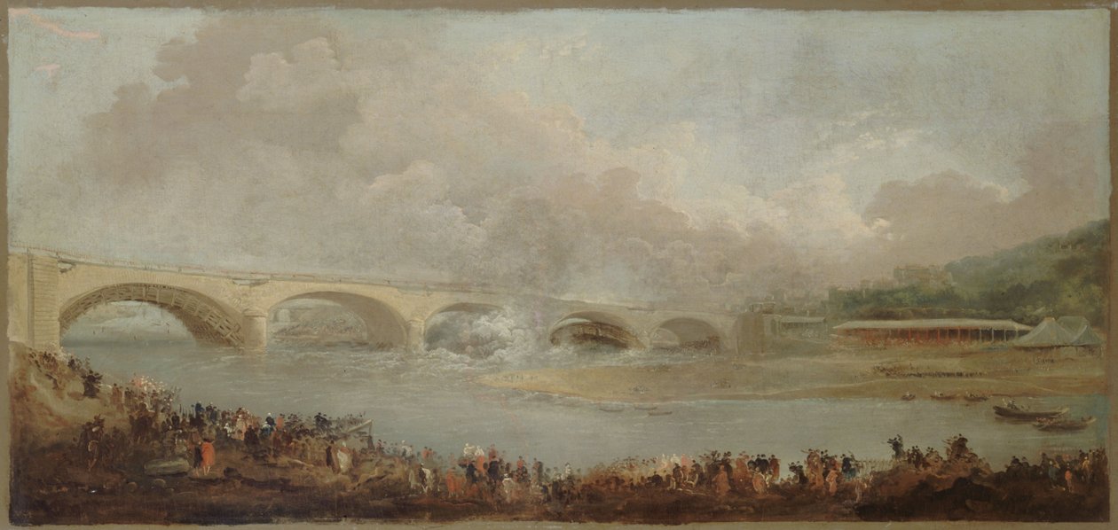 Le décintrement du pont de Neuilly, le 22 septembre 1772, mellem 1772 og 1775 (olie) af Hubert Robert