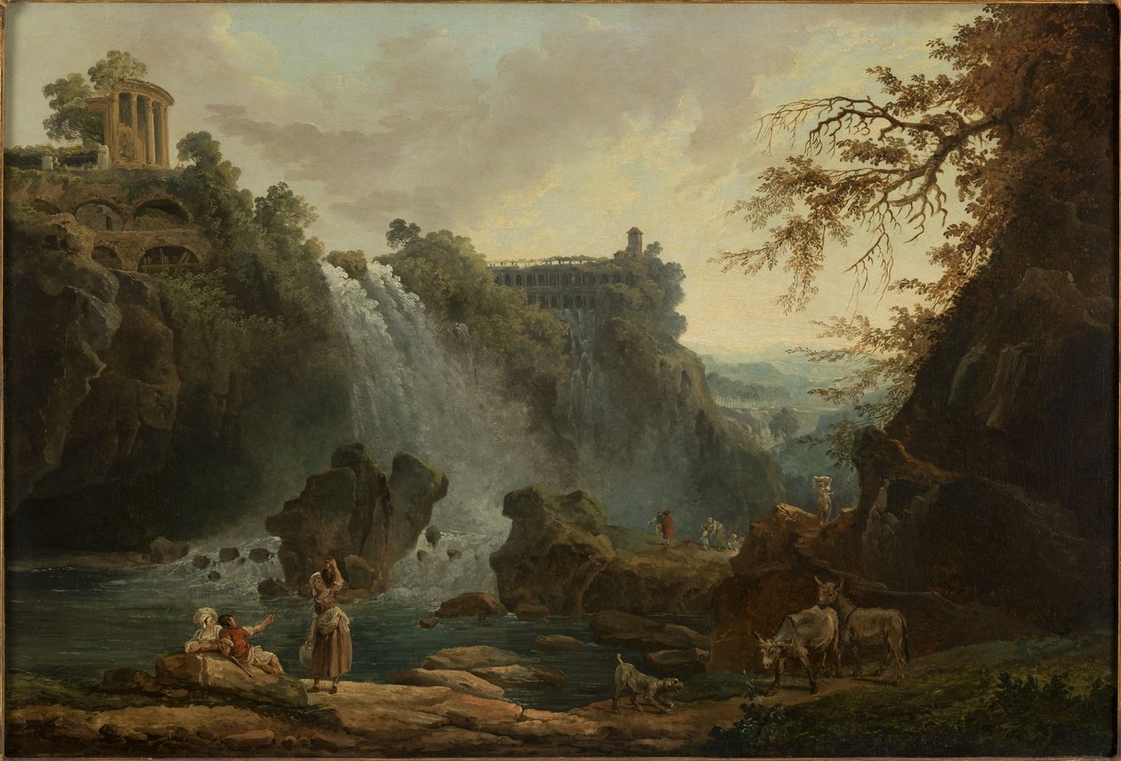 Les Cascatelles de Tivoli, i 1776 (olie på lærred) af Hubert Robert
