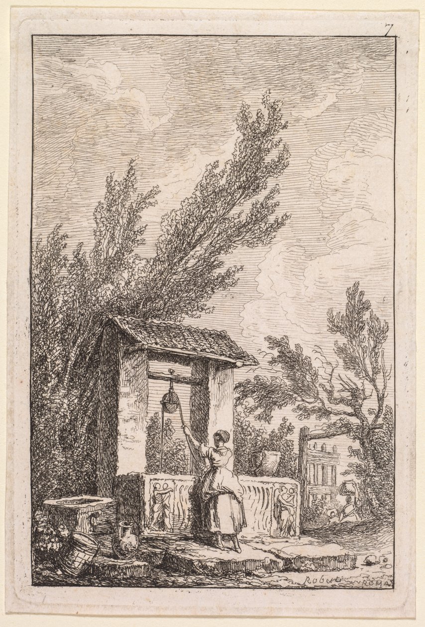 Roms aftener: Brønden af Hubert Robert