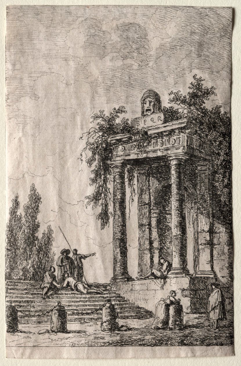 The Evenings of Rome: The Stairs, 1763. af Hubert Robert