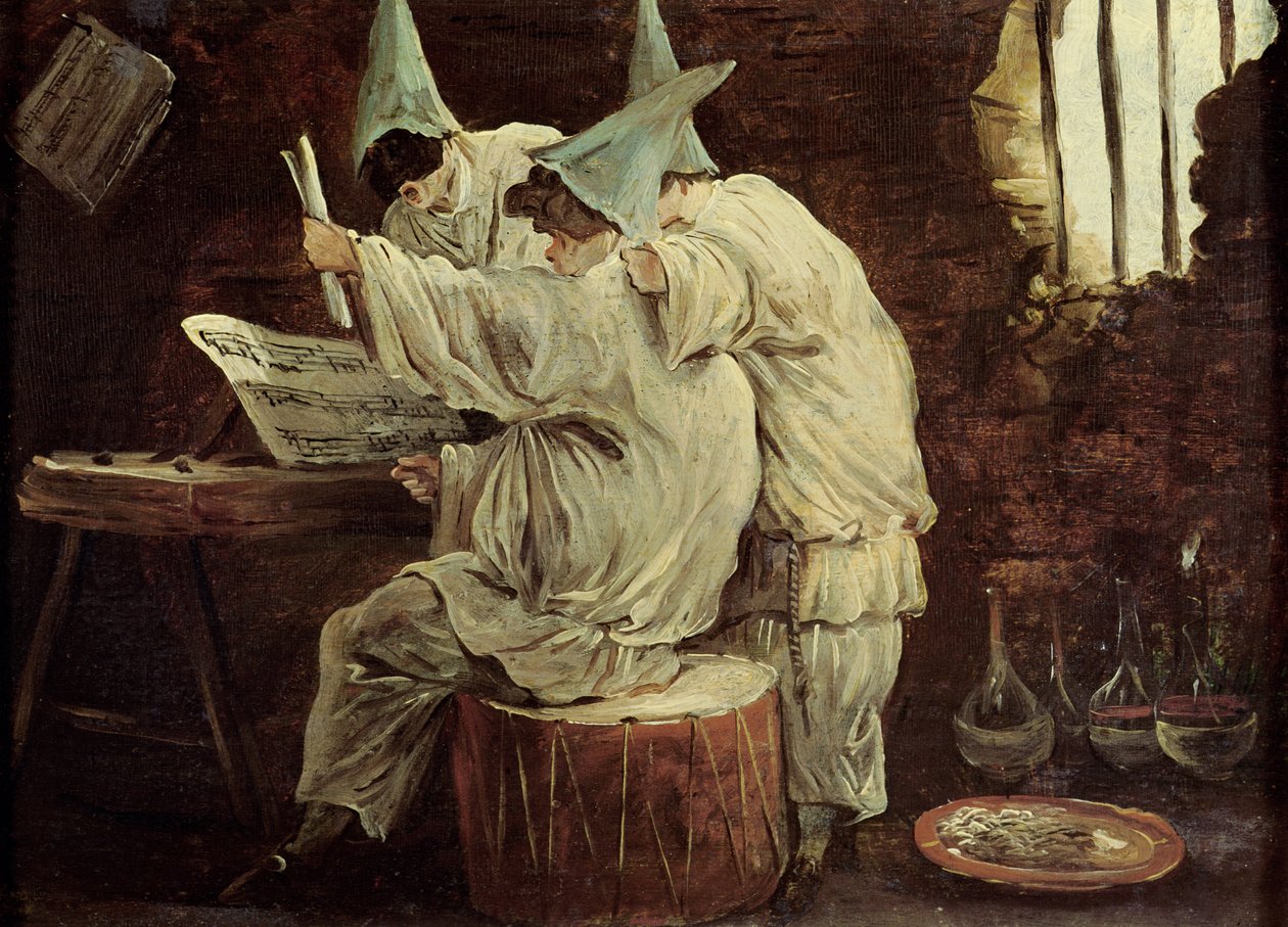 Musiker Buffoons af Hubert Robert