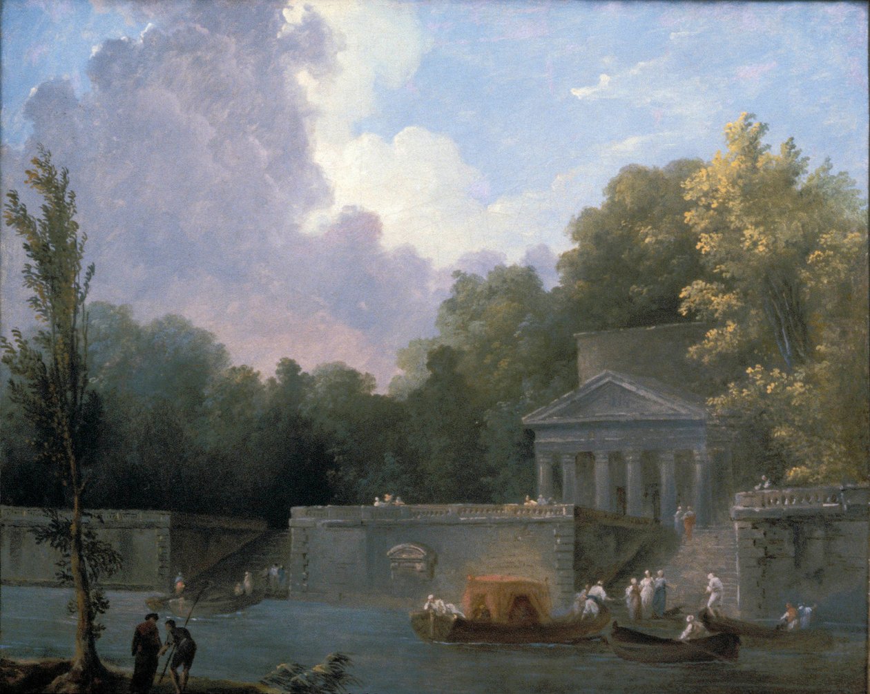 Parkscenen af Hubert Robert