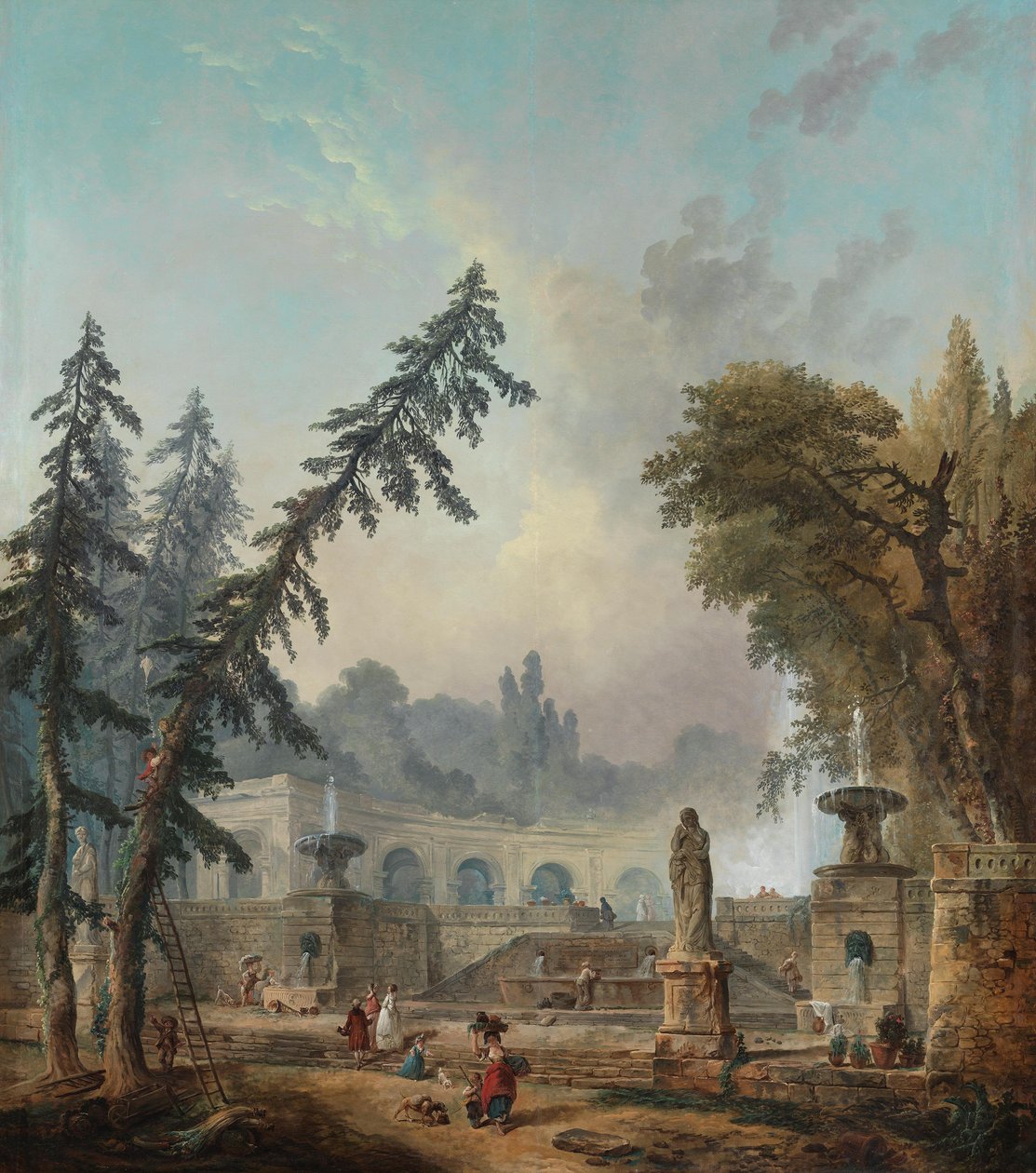 Parklandskab af Hubert Robert