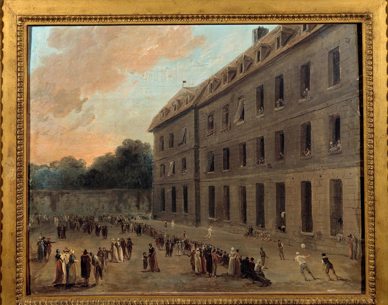 Rekreation af fanger i Saint Lazare: ballondelen Maleri af Hubert Robert (1733-1808) 1794 Søn. 0,33x0,41 m Paris, Musee Carnavalet af Hubert Robert