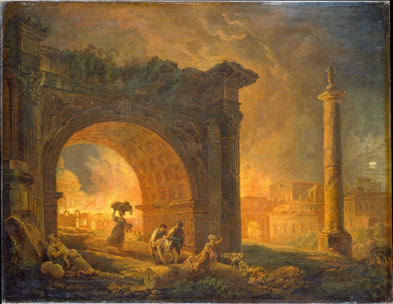 Romerske ruiner af Hubert Robert