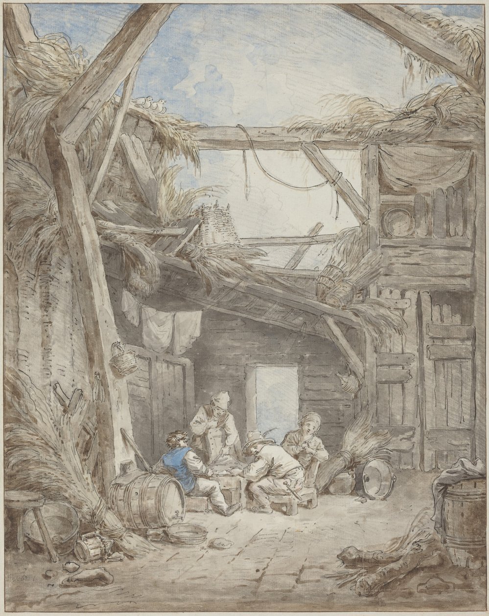 Forfalden gård af Hubert Robert