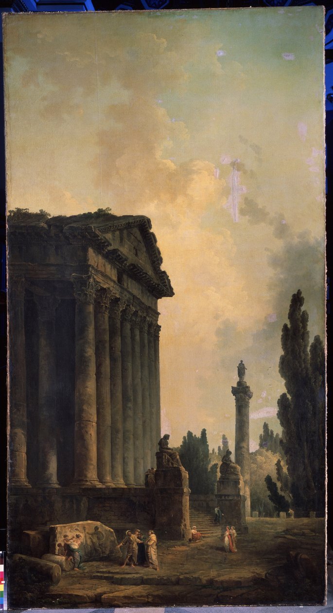 Ruiner. Maleri af Hubert Robert (1733-1808), olie på lærred af Hubert Robert