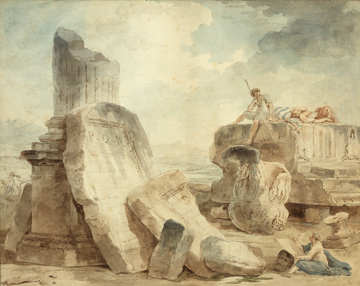 Ruiner med figurer af Hubert Robert