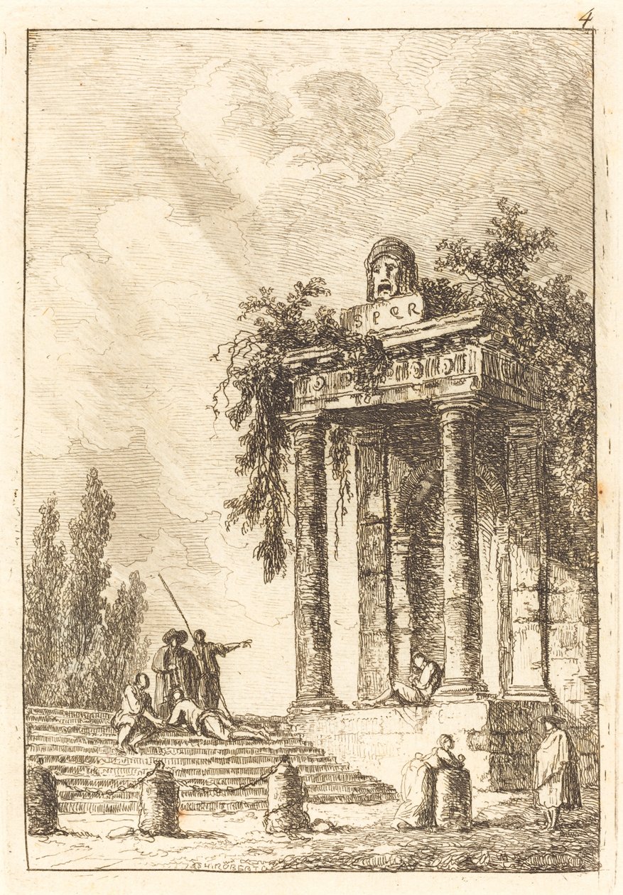 Trin til de fire vartegn af Hubert Robert