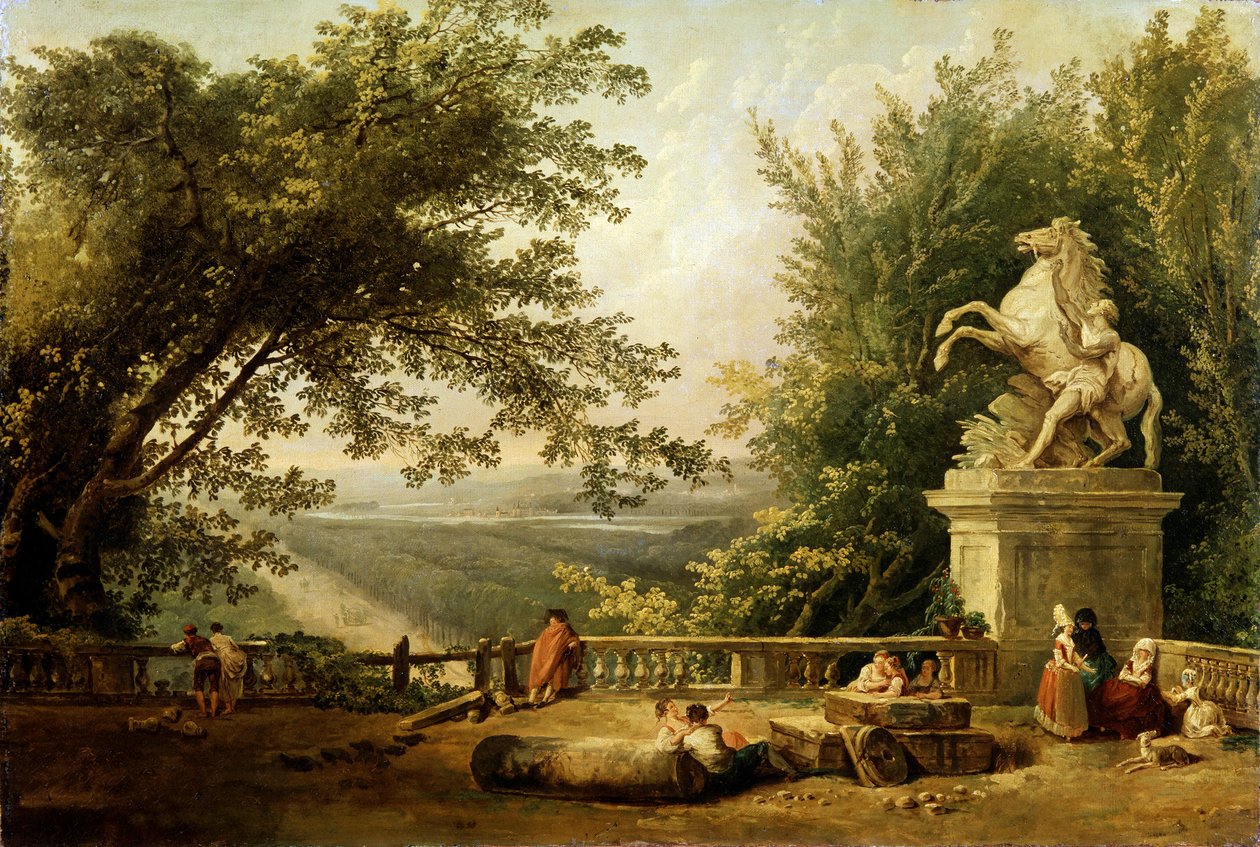 Terrasseruin i en park, c1780. af Hubert Robert