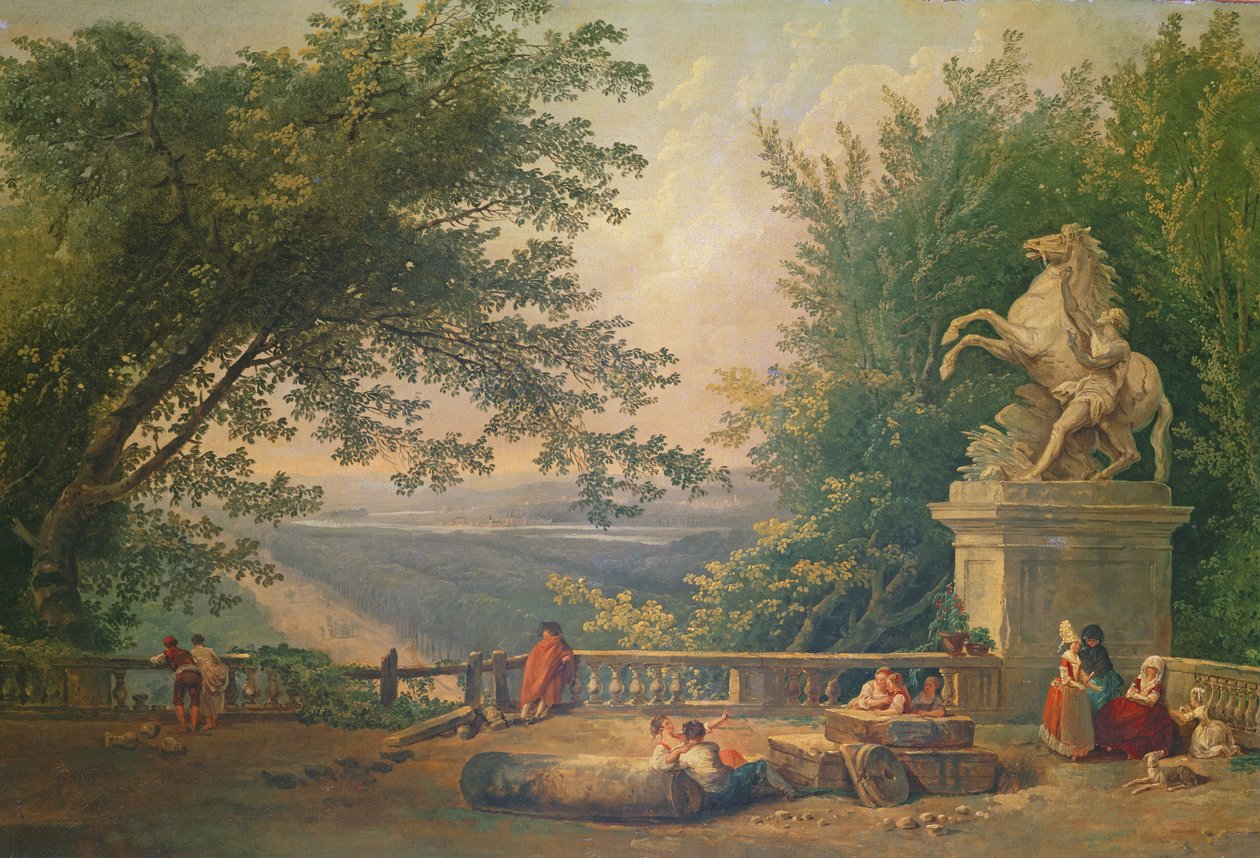 Terrasseruiner i en park, ca. 1780 (olie på lærred) af Hubert Robert