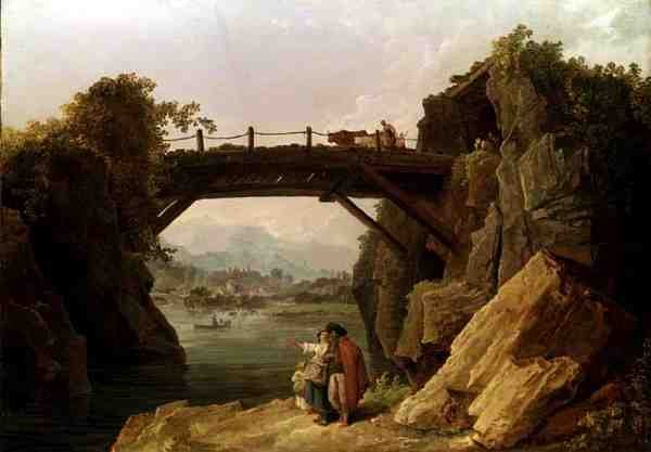 Broen (olie på lærred) af Hubert Robert