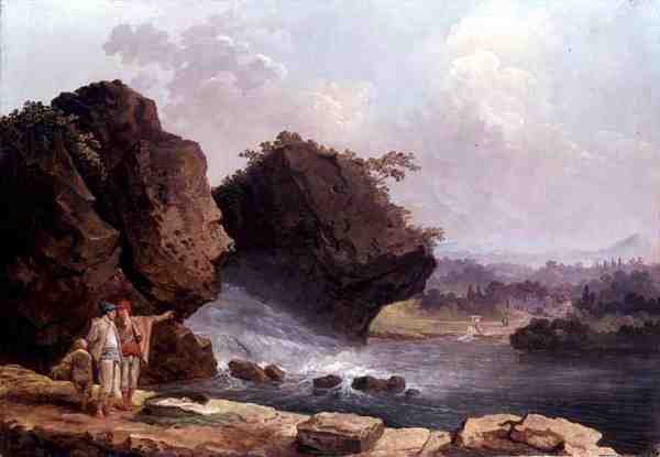 The Cascade (olie på lærred) af Hubert Robert