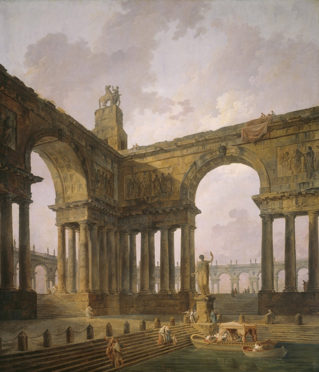 Landingsstedet, 1787-88 af Hubert Robert