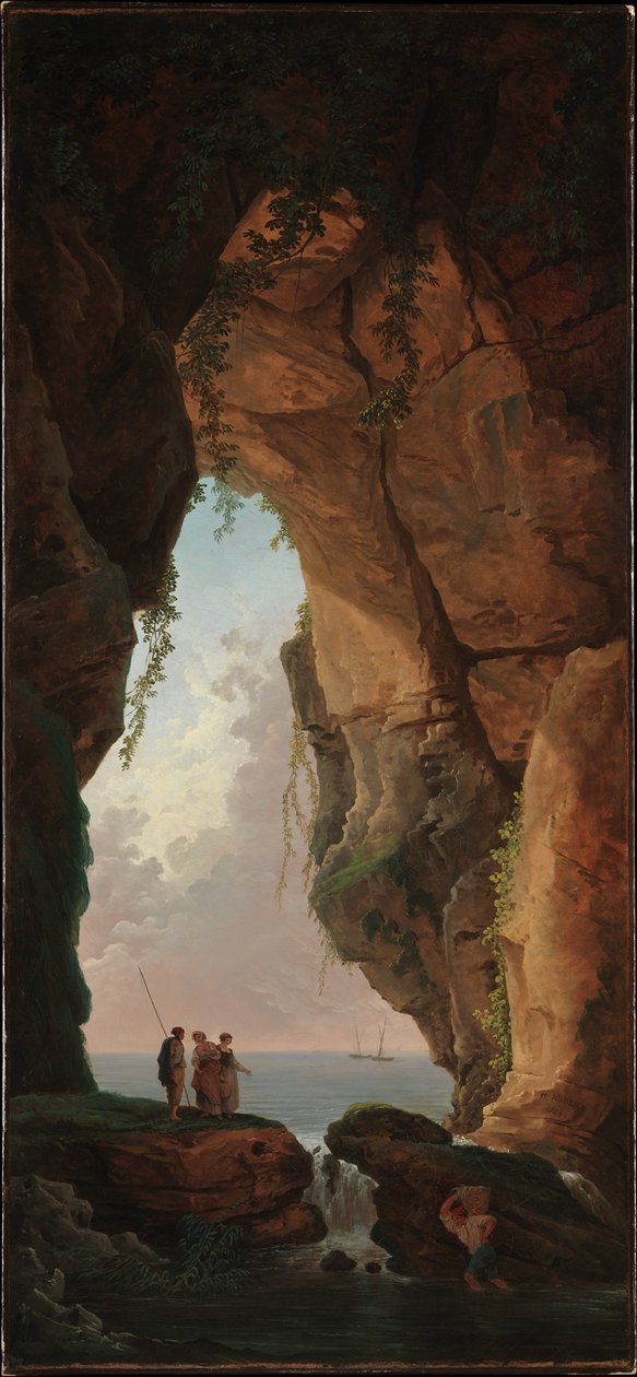 Indgangen til en hule af Hubert Robert