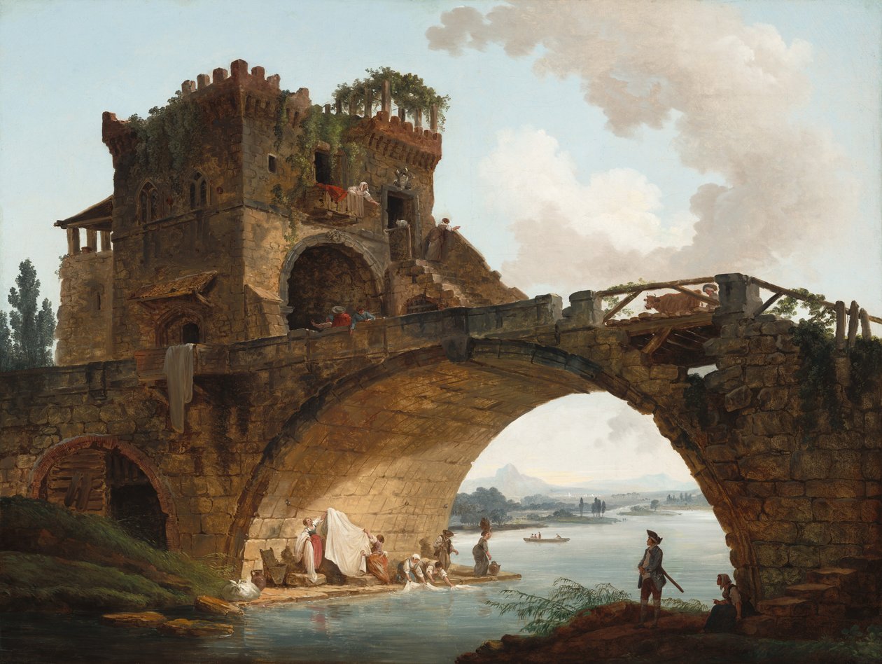 Ponte Salario, ca. 1775. af Hubert Robert