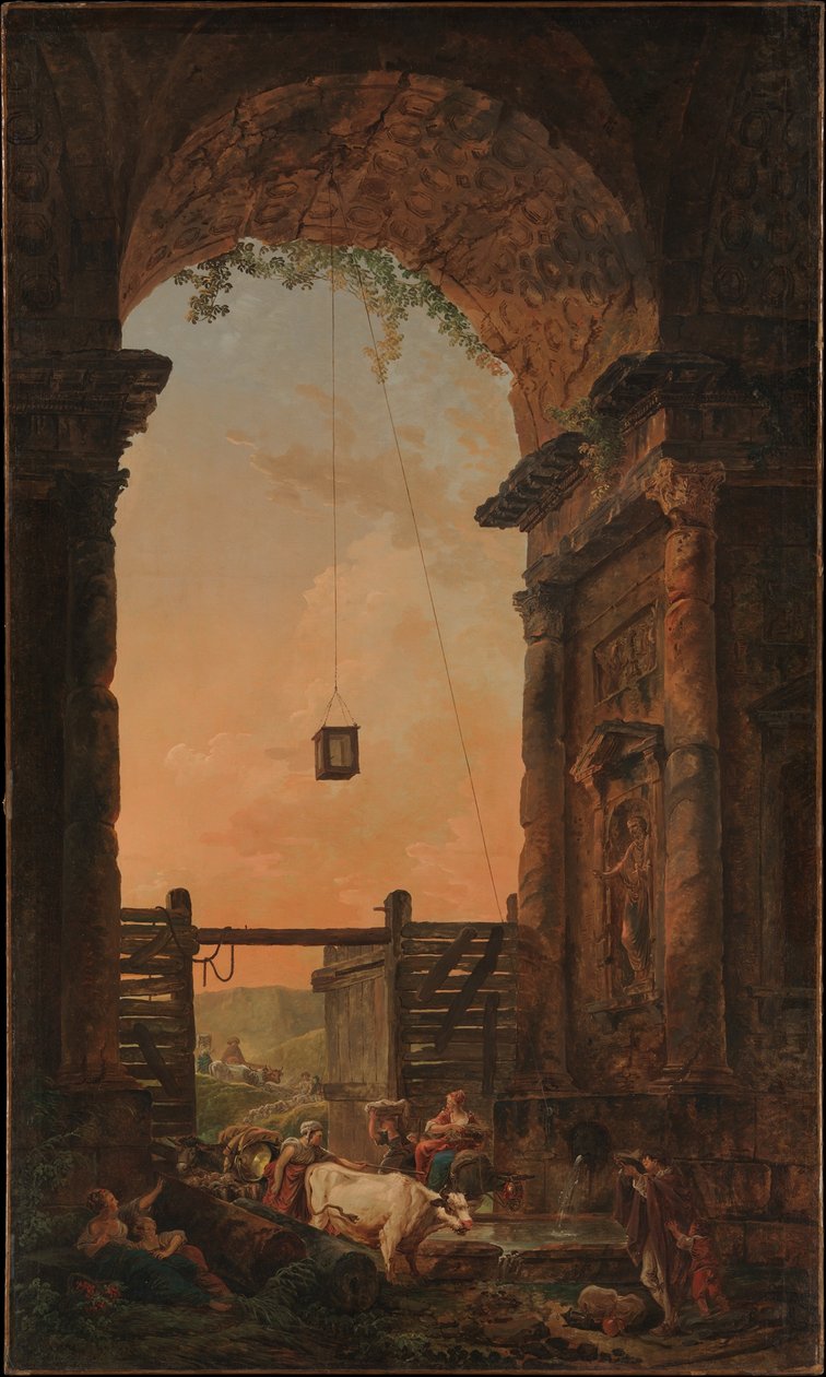 Kvægets hjemkomst af Hubert Robert