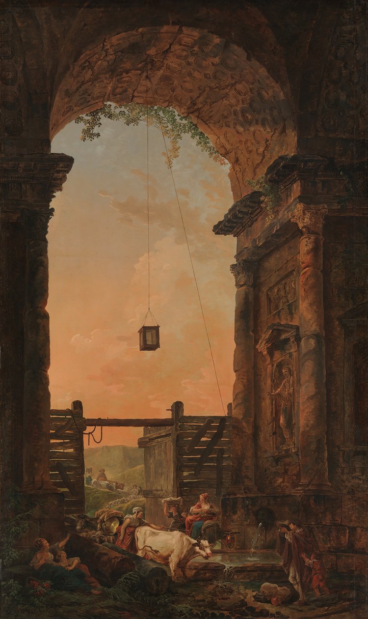 Kvægets tilbagevenden, ca. 1773-75. af Hubert Robert