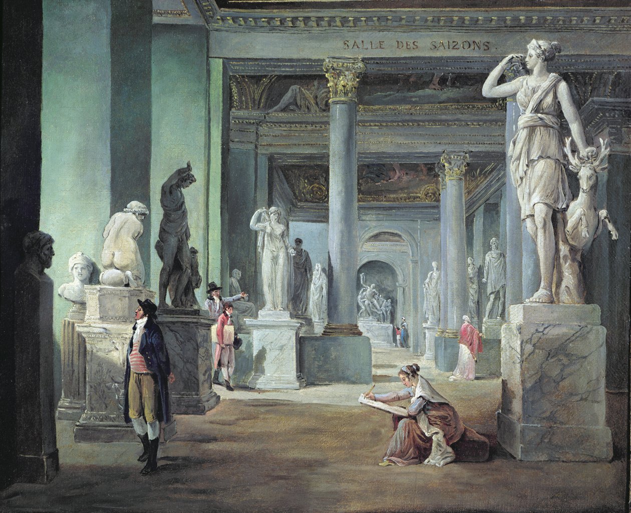 Salle des Saisons ved Louvre, ca. 1802 (olie på lærred) af Hubert Robert