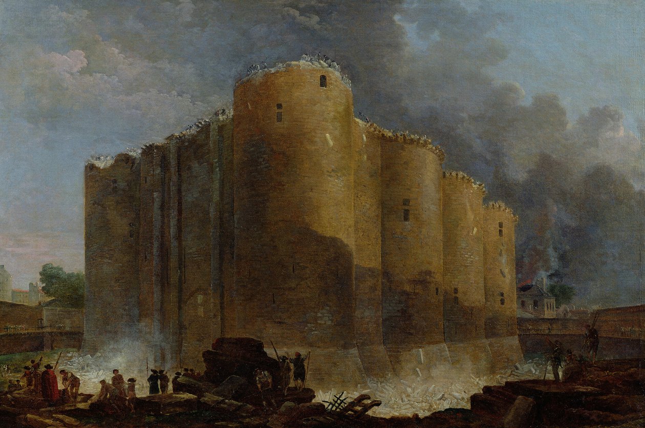 Nedrivningen af Bastillen, 14. juli 1789 af Hubert Robert