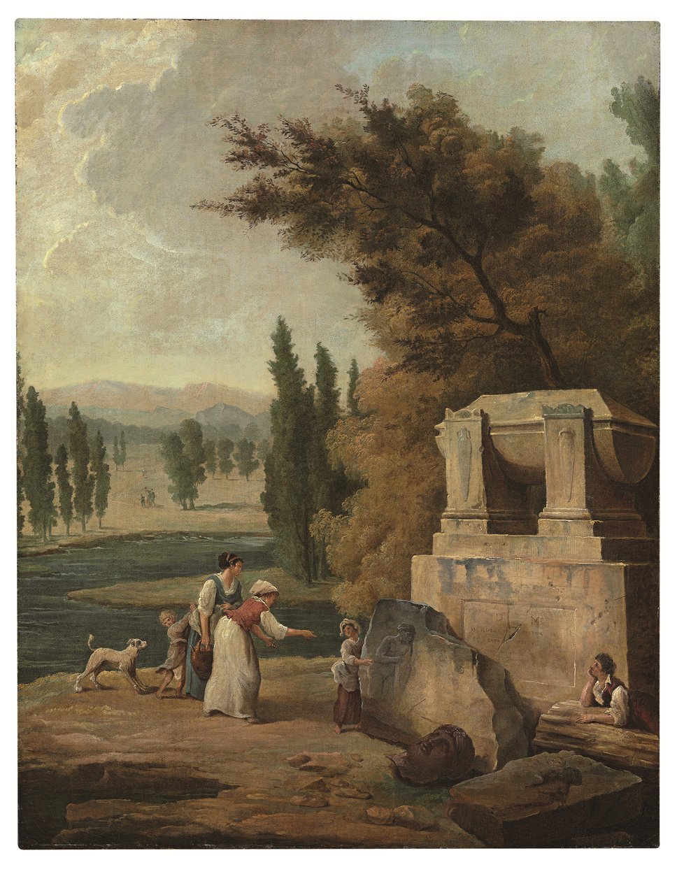 Parken ved Ermenonville (olie på lærred) af Hubert Robert