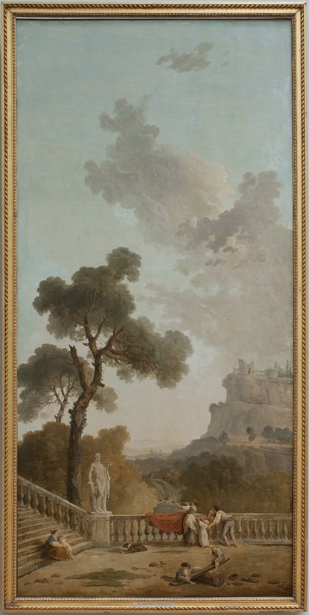 Udsigt fra en terrasse af Hubert Robert