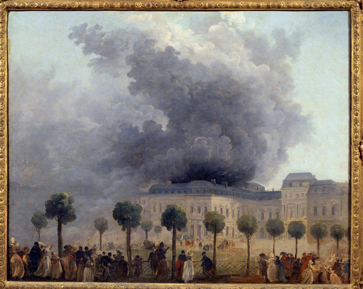 Udsigt over operabålet set fra Palais Royals haver den 8/06/1781, Maleri af Hubert Robert af Hubert Robert