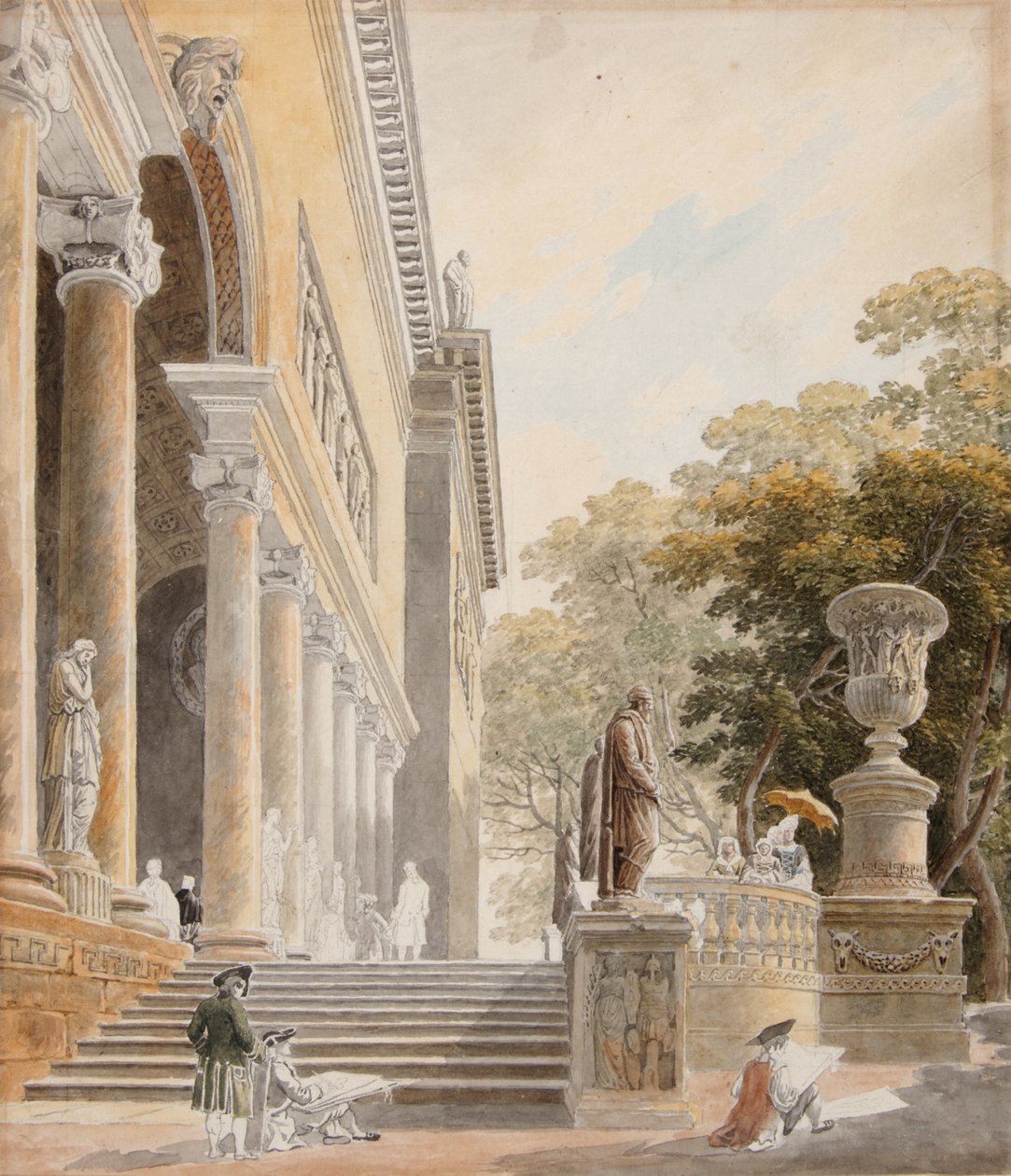 Udsigt over Villa Medici af Hubert Robert