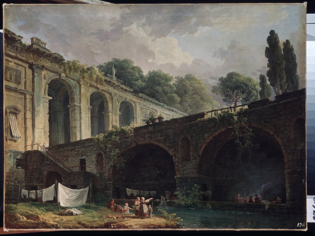 ""Udsigt over Villa Madama (Madame) i Rom"" Maleri af Hubert Robert (1733-1808) Circa 1767 Eremitagemuseet Sankt Petersborg af Hubert Robert