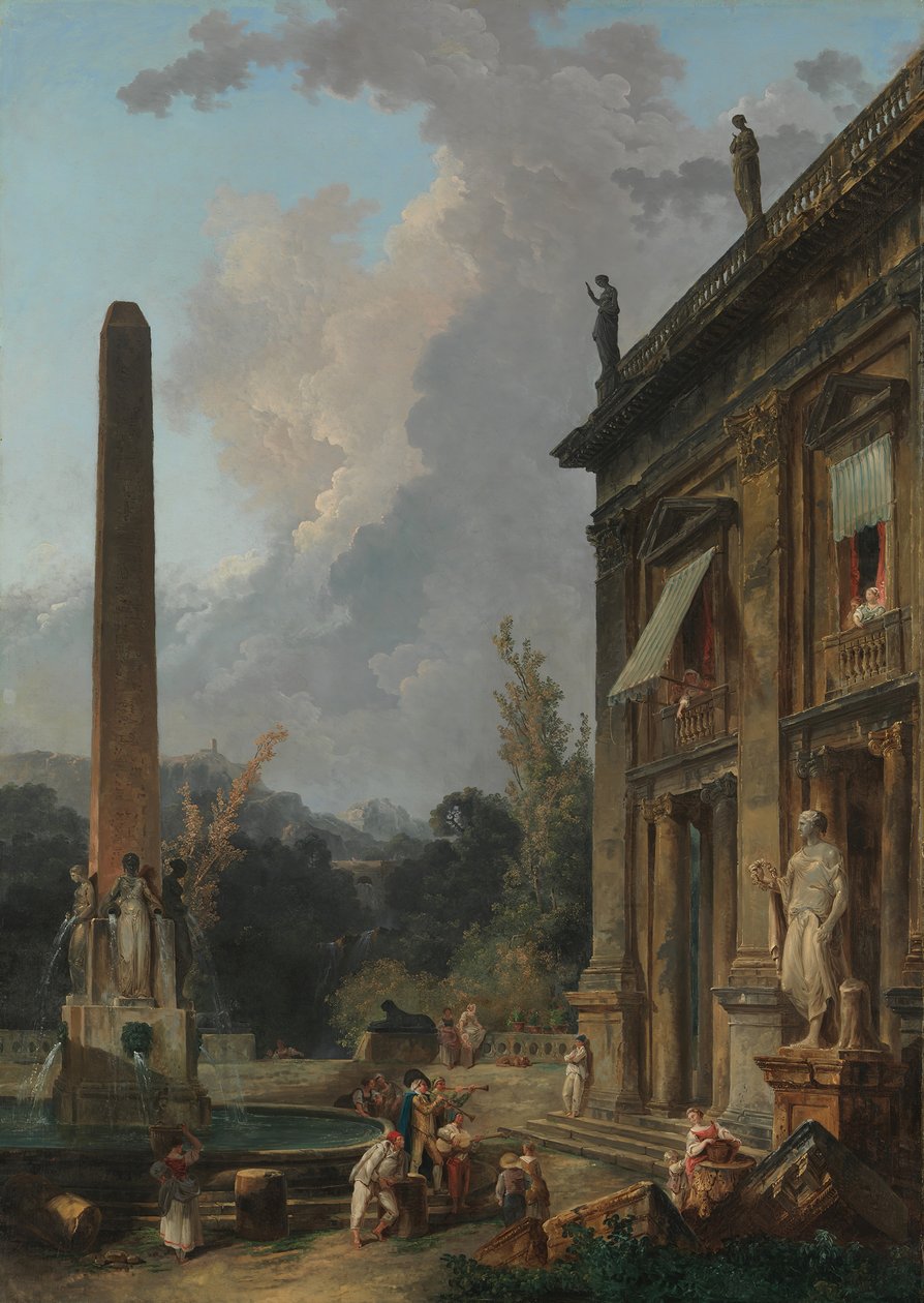 Vandrende Minstrels. af Hubert Robert
