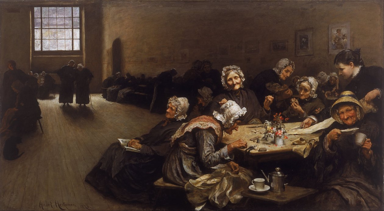 Aftenskumring: En scene i Westminster Union af Hubert von Herkomer