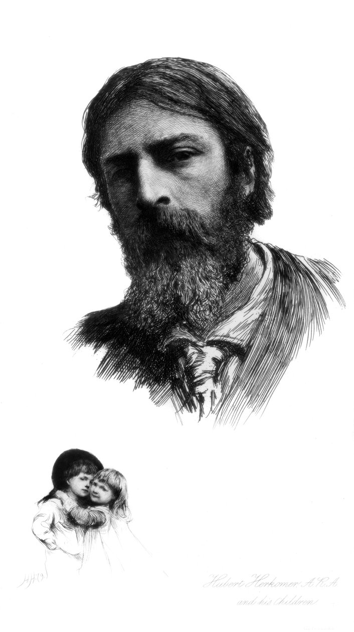 Hubert Herkomer, tyskfødt britisk kunstner, og hans børn, c1880-1882. af Hubert von Herkomer