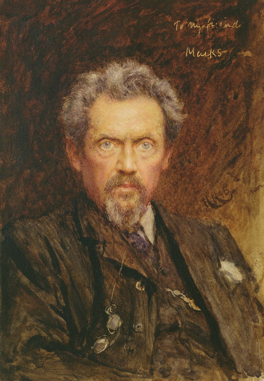 Portræt af Henry Stacy Marks (1829-98) 1890 af Hubert von Herkomer