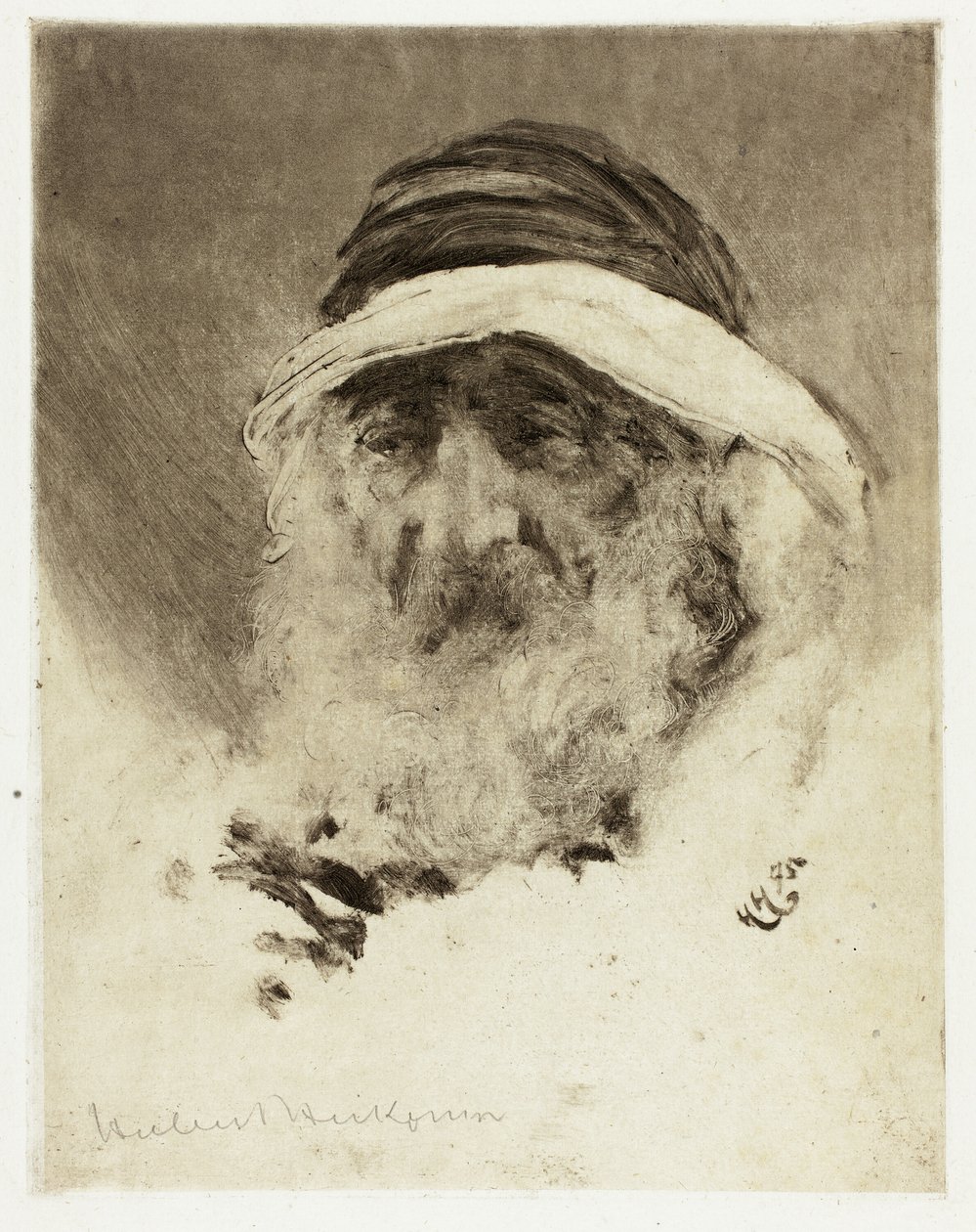 Studie af et arabisk hoved af Hubert von Herkomer