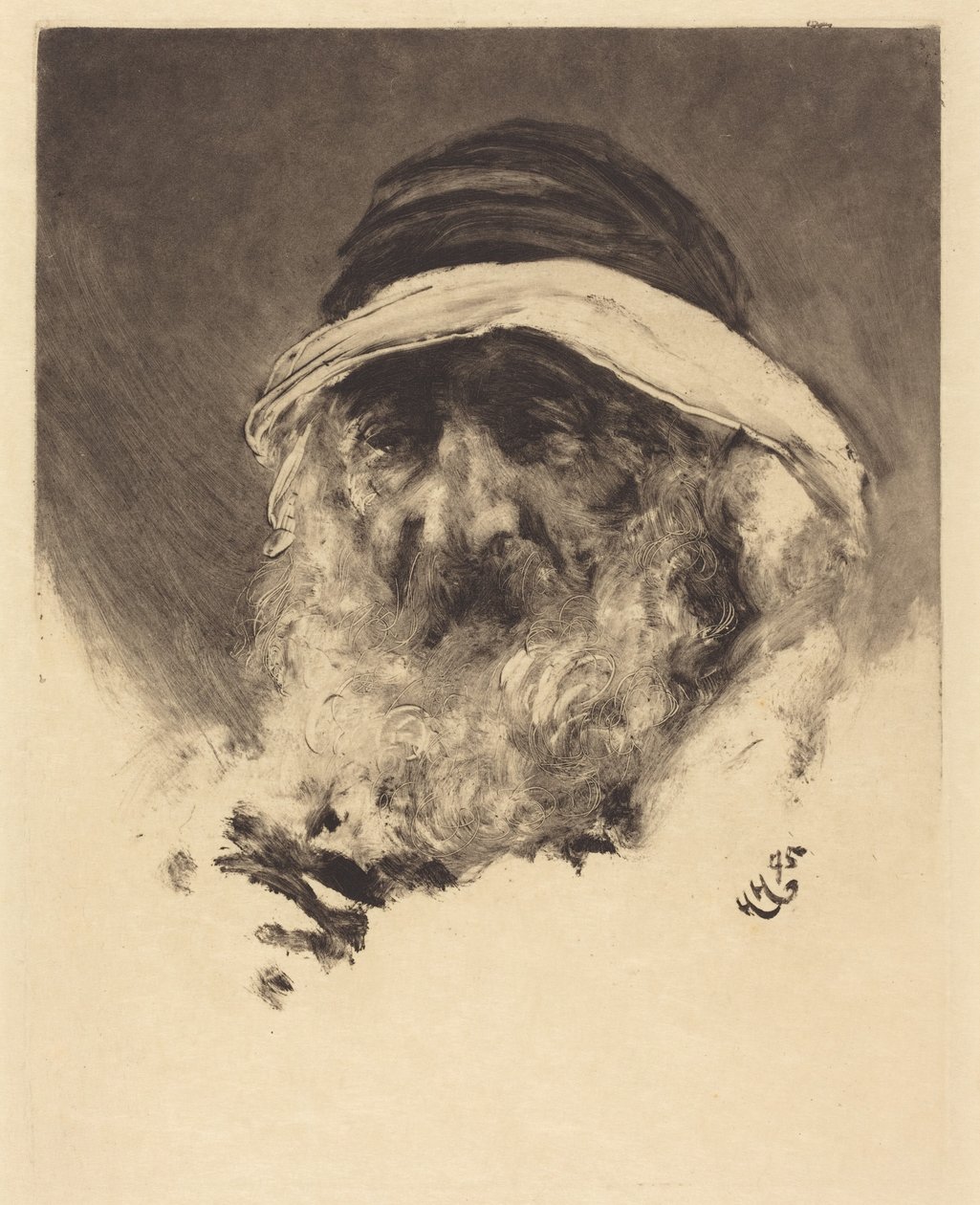 Studie af et arabisk hoved af Hubert von Herkomer