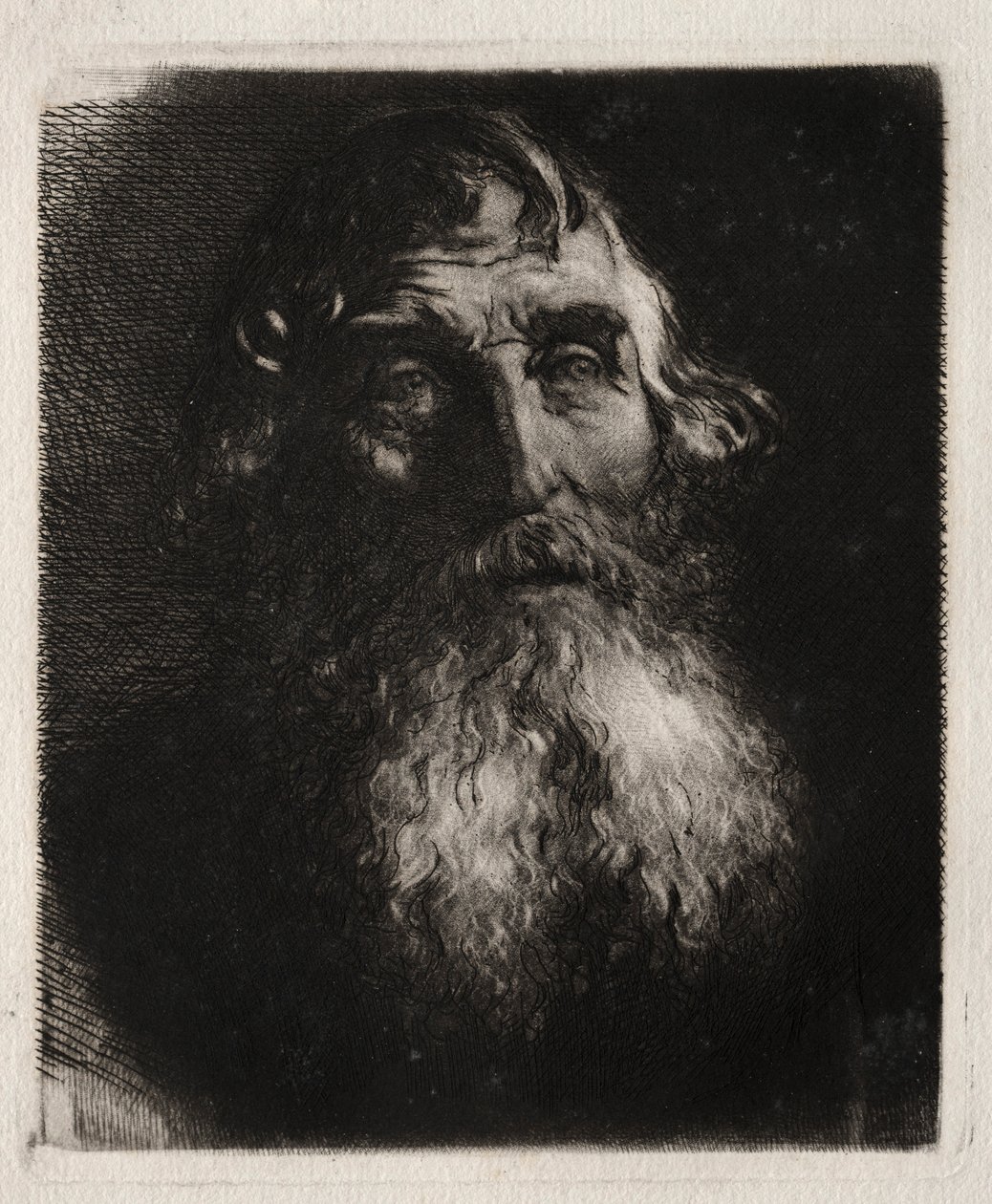 Studie af en gammel mands hoved. af Hubert von Herkomer