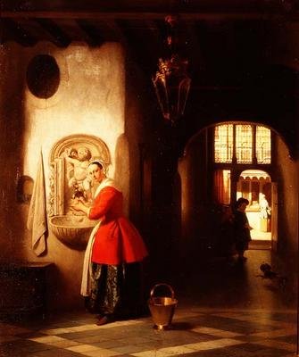 En stuepige i en entre af Hubertus van Hove