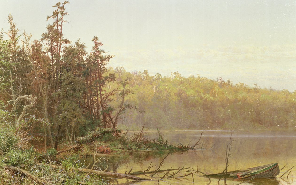 Aften på Severn, 1874 af Hugh Bolton Jones