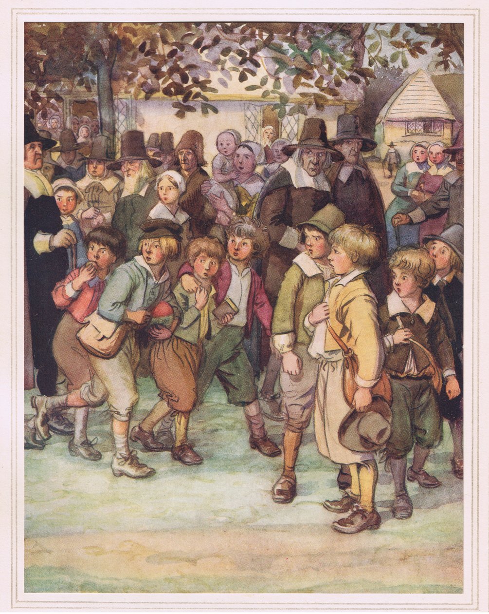 En flok ivrige og nysgerrige skoledrenge af Hugh Thomson