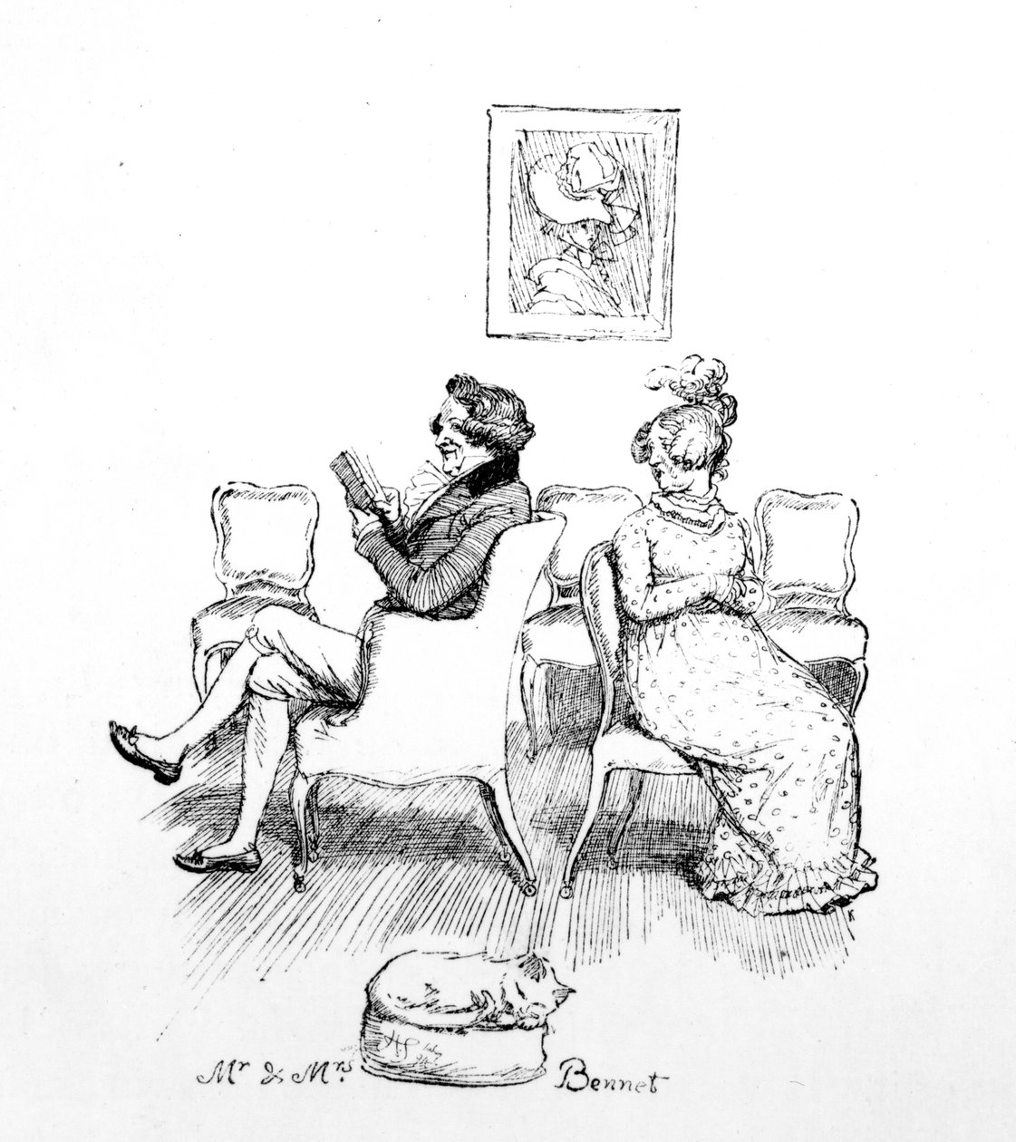 Mr og Mrs Bennet, illustration fra 