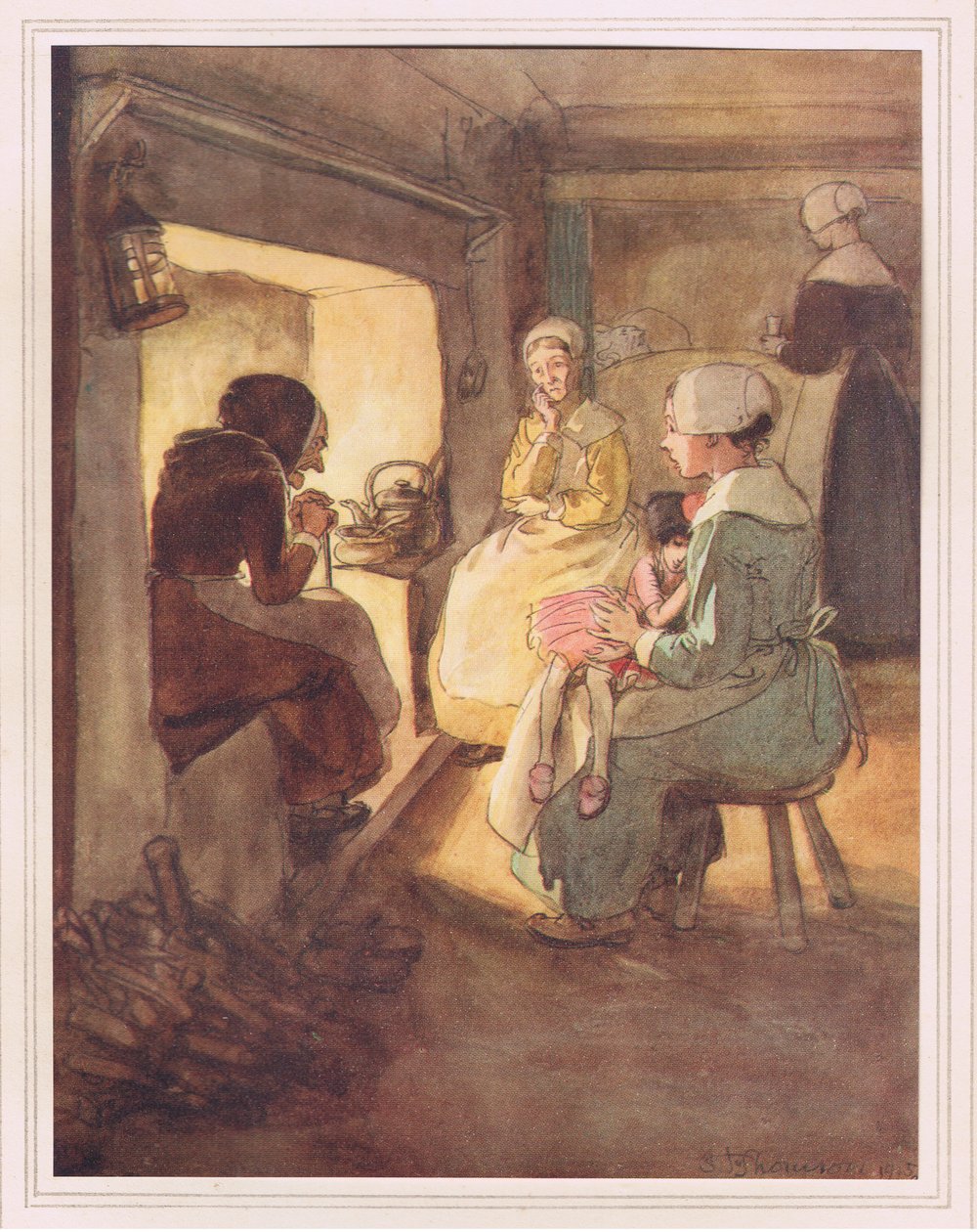 Den gamle dame i skorstenshjørnet af Hugh Thomson