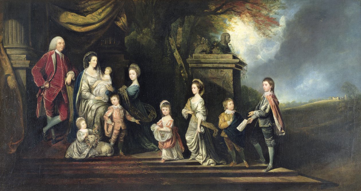 John 2. jarl af Egmont (1711-1770) og hans familie, ca.1770 af Hugh Barron