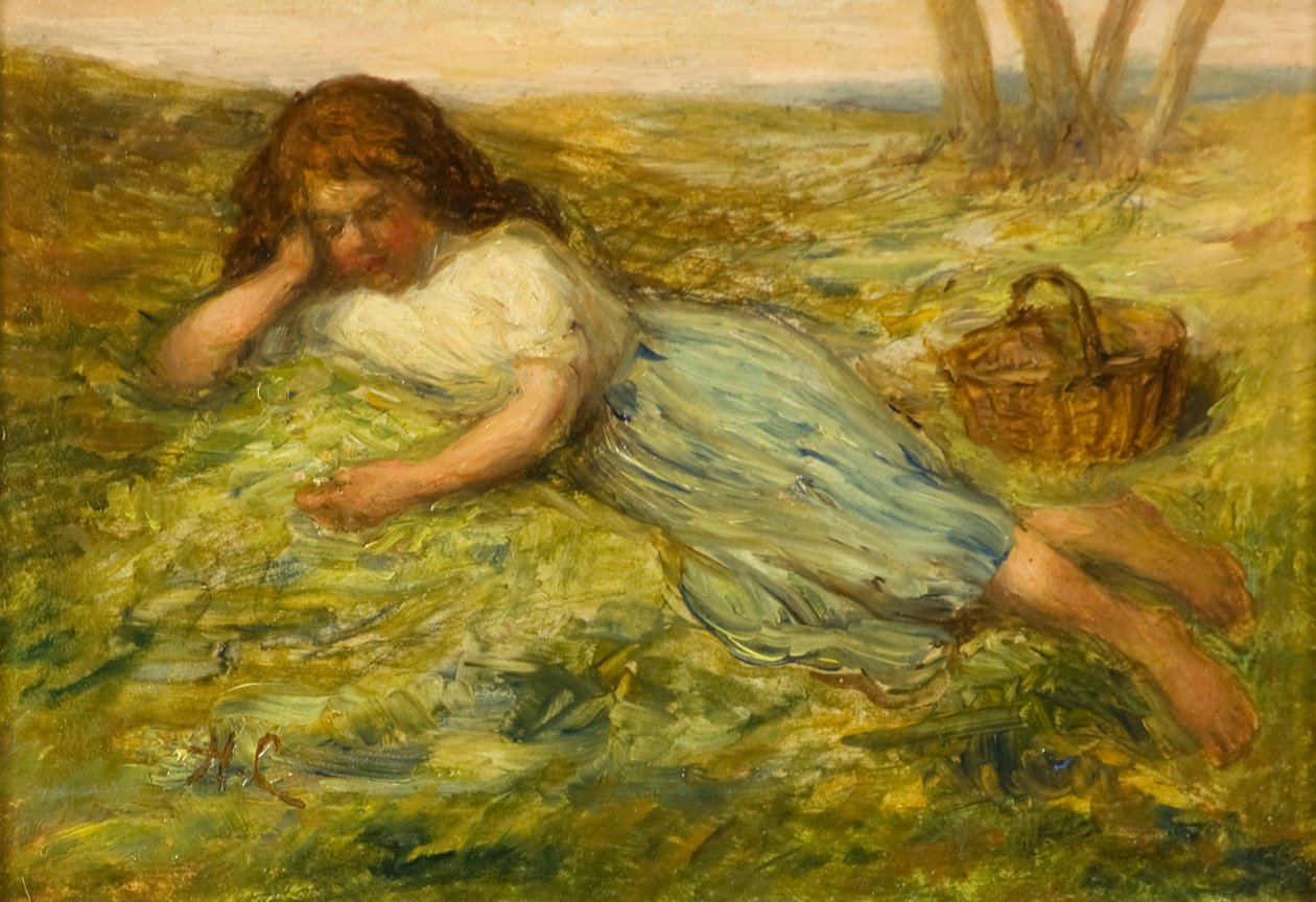 Pige og kurv, 1800-tallet af Hugh Cameron