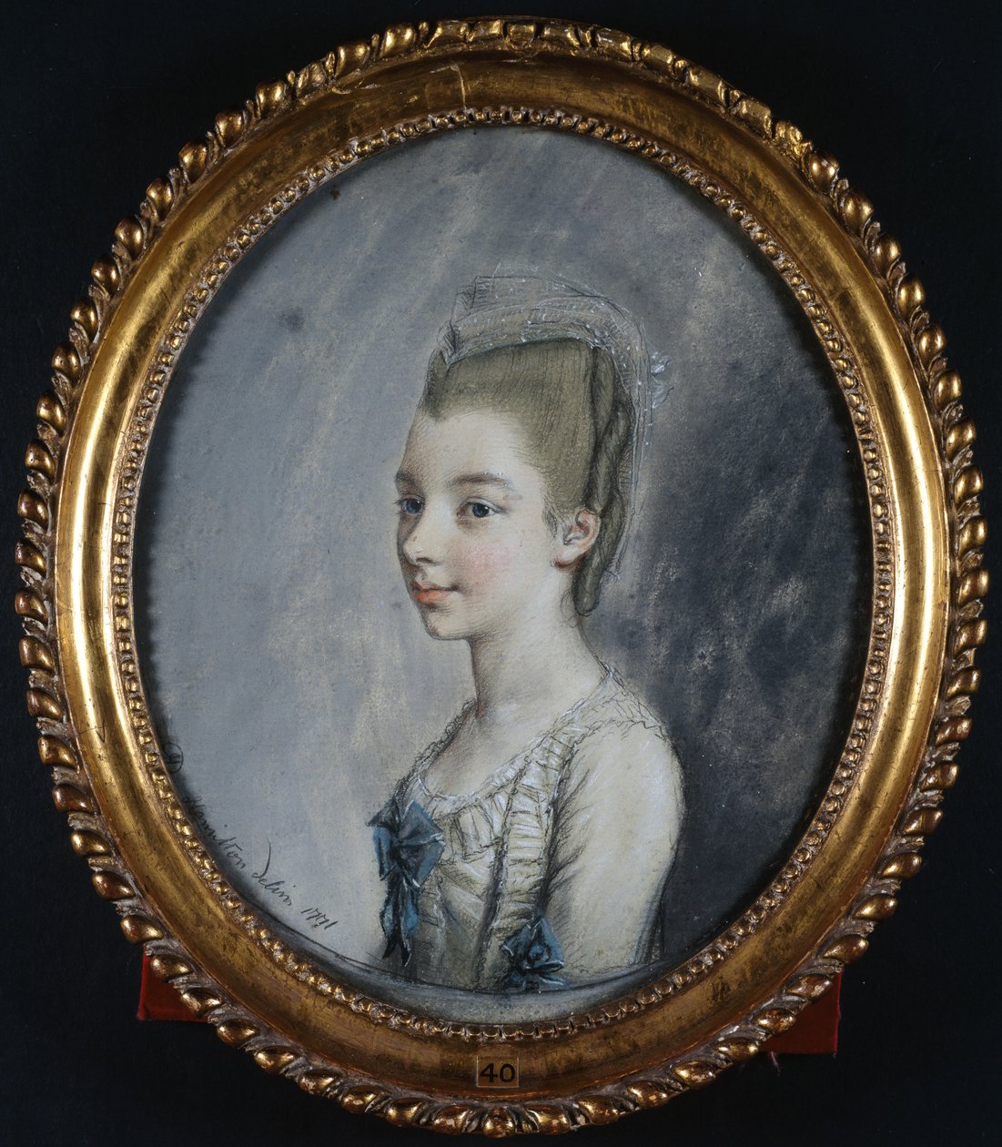 Portræt af Georgiana Spencer, senere hertuginde af Devonshire af Hugh Douglas Hamilton